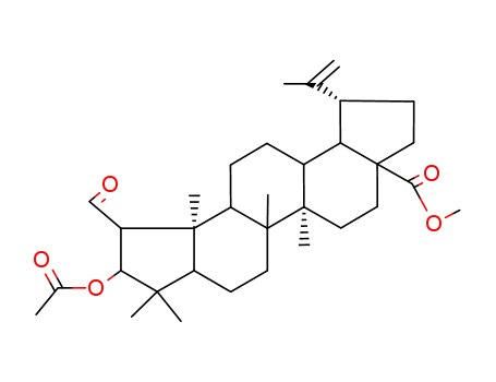 Molecular Structure of 75714-78-2 (3-(Acetyloxy)-2-formyl-A(1)-norlup-20(29)-en-28-oic acid methyl ester)