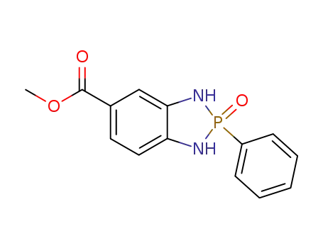 Molecular Structure of 7597-41-3 (methyl 8-oxo-8-phenyl-7,9-diaza-8$l^{5}-phosphabicyclo[4.3.0]nona-2,4, 10-triene-3-carboxylate)