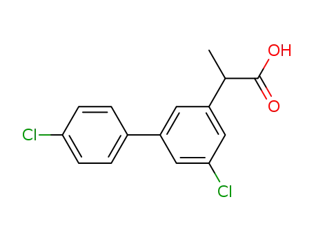 Molecular Structure of 75852-59-4 (4',5-Dichloro-alpha-methyl-3-biphenylacetic acid)