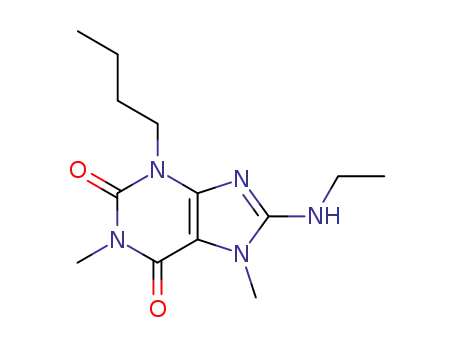 Molecular Structure of 7597-86-6 (3-butyl-8-(ethylamino)-1,7-dimethyl-3,7-dihydro-1H-purine-2,6-dione)