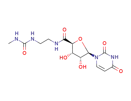 Molecular Structure of 75930-31-3 (5-(2,4-dioxo-3,4-dihydropyrimidin-1(2H)-yl)-3,4-dihydroxy-N-{2-[(methylcarbamoyl)amino]ethyl}tetrahydrofuran-2-carboxamide (non-preferred name))