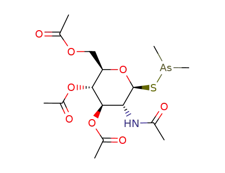 Molecular Structure of 76235-27-3 (3,4,6-tri-O-acetyl-2-(acetylamino)-2-deoxy-1-S-(dimethylarsanyl)-1-thiohexopyranose)