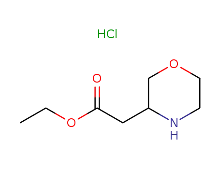 Molecular Structure of 761460-01-9 (MORPHOLIN-3-YL-ACETIC ACID ETHYL ESTER HYDROCHLORIDE)