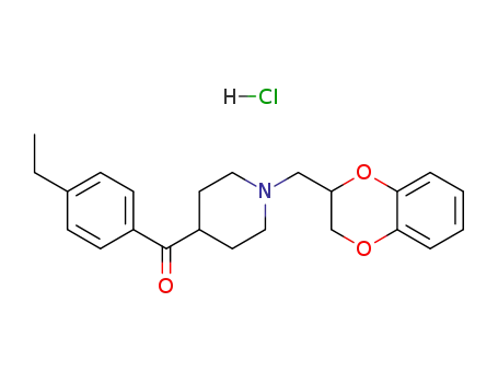Molecular Structure of 76362-21-5 ([1-(2,3-dihydro-1,4-benzodioxin-2-ylmethyl)piperidin-4-yl](4-ethylphenyl)methanone hydrochloride)