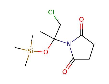Molecular Structure of 108709-28-0 (1-(2-Chloro-1-methyl-1-trimethylsilanyloxy-ethyl)-pyrrolidine-2,5-dione)