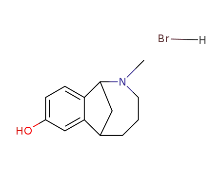 Molecular Structure of 76777-20-3 (2-methyl-1,2,3,4,5,6-hexahydro-1,6-methano-2-benzazocin-8-ol hydrobromide)