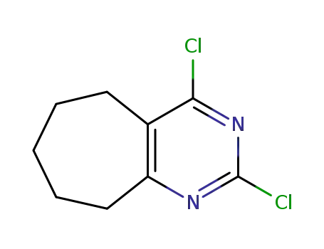 Molecular Structure of 76780-96-6 (2,4-dichloro-6,7,8,9-tetrahydro-5H-cyclohepta[d]pyrimidine)
