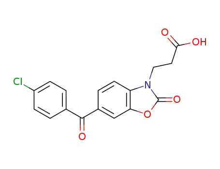 Molecular Structure of 76752-02-8 (3-[6-(4-chlorobenzoyl)-2-oxo-1,3-benzoxazol-3(2H)-yl]propanoic acid)