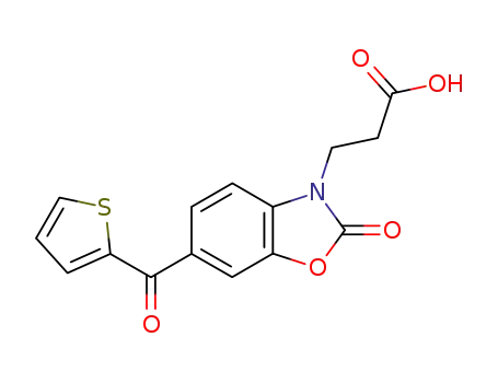 Molecular Structure of 76752-05-1 (3-[2-oxo-6-(thiophen-2-ylcarbonyl)-1,3-benzoxazol-3(2H)-yl]propanoic acid)
