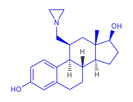 Molecular Structure of 76583-06-7 (11 beta-(1-aziridinylmethyl)estradiol)