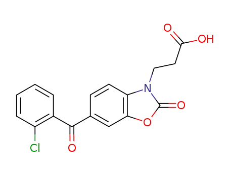 Molecular Structure of 76752-04-0 (3-[6-(2-chlorobenzoyl)-2-oxo-1,3-benzoxazol-3(2H)-yl]propanoic acid)