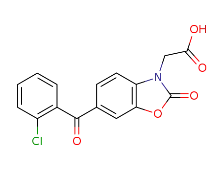Molecular Structure of 76751-99-0 ([6-(2-chlorobenzoyl)-2-oxo-1,3-benzoxazol-3(2H)-yl]acetic acid)