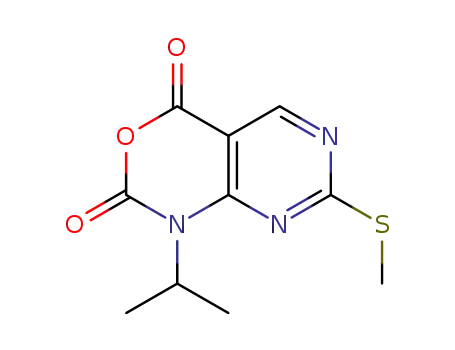 Molecular Structure of 76360-89-9 (1-isopropyl-7-(methylthio)-1H-pyrimido[4,5-d][1,3]oxazine-2,4-dione)