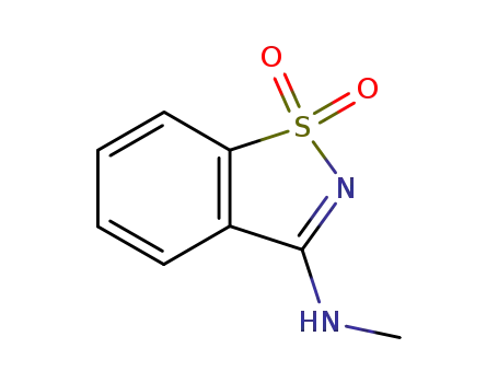 Molecular Structure of 7677-47-6 (N-METHYL-1,2-BENZISOTHIAZOL-3-AMINE 1,1-DIOXIDE)