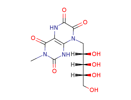 D-Ribitol,  1-deoxy-1-(1,3,4,5,6,7-hexahydro-3-methyl-2,4,6,7-tetraoxo-8(2H)-pteridinyl)-  (9CI)
