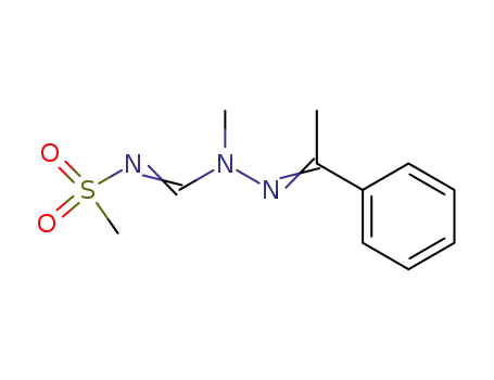 Molecular Structure of 76291-34-4 (N-{[1-methyl-2-(1-phenylethylidene)hydrazinyl]methylidene}methanesulfonamide)
