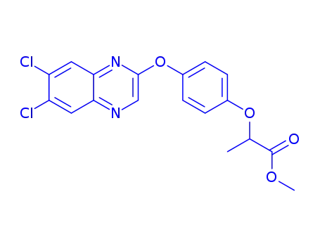 Molecular Structure of 76578-02-4 (methyl 2-{4-[(6,7-dichloroquinoxalin-2-yl)oxy]phenoxy}propanoate)