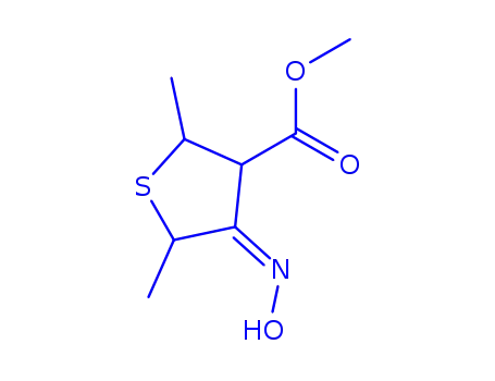 Molecular Structure of 76576-03-9 (3-Thiophenecarboxylicacid,tetrahydro-4-(hydroxyimino)-2,5-dimethyl-,methylester(9CI))