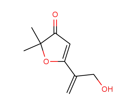 Molecular Structure of 76777-59-8 (5-(3-hydroxyprop-1-en-2-yl)-2,2-dimethylfuran-3(2H)-one)