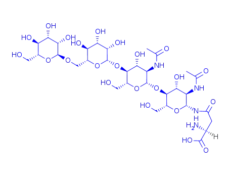 Molecular Structure of 76333-26-1 (D-mannopyranosyl-(1-6)-D-mannopyranosyl-(1-4)-2-acetamido-2-deoxy-D-glucopyranosyl-(1-4)-2-acetamido-1-N-(4'-L-aspartyl)-2-deoxy-beta-D-glucopyranosylamine)