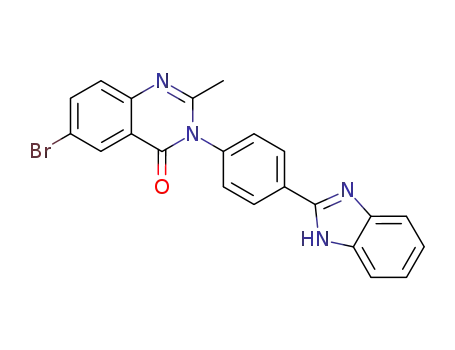 Molecular Structure of 76618-09-2 (3-[4-(1H-benzimidazol-2-yl)phenyl]-6-bromo-2-methylquinazolin-4(3H)-one)