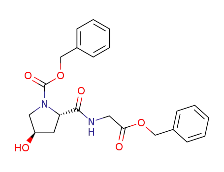Molecular Structure of 62147-24-4 (Glycine, N-[trans-4-hydroxy-1-[(phenylmethoxy)carbonyl]-L-prolyl]-,
phenylmethyl ester)