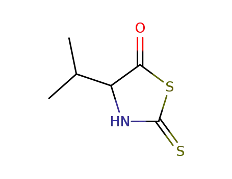 Molecular Structure of 76532-56-4 (5-Thiazolidinone,4-(1-methylethyl)-2-thioxo-,(S)-(9CI))