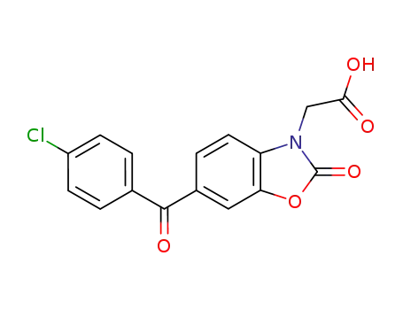 Molecular Structure of 76751-97-8 ([6-(4-chlorobenzoyl)-2-oxo-1,3-benzoxazol-3(2H)-yl]acetic acid)