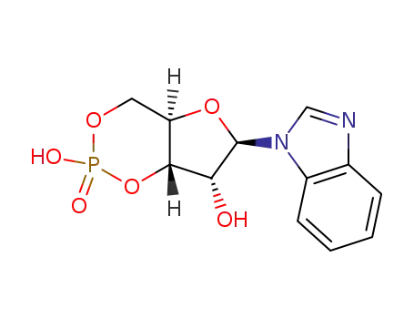 Molecular Structure of 76461-19-3 (1H-Benzimidazole, 1-(3,5-O-phosphinico-beta-D-ribofuranosyl)-)