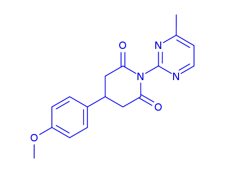 Molecular Structure of 76734-04-8 (4-(4-methoxyphenyl)-1-(4-methylpyrimidin-2-yl)piperidine-2,6-dione)