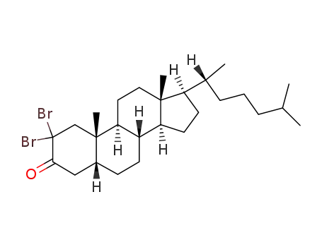 Molecular Structure of 97370-79-1 (2,2-Dibromocholestanone)