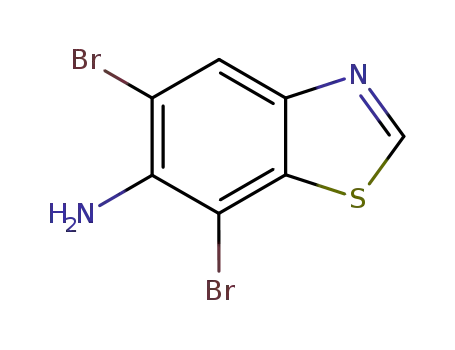 Molecular Structure of 771-86-8 (5,7-DibroMobenzo[d]thiazol-6-aMine)
