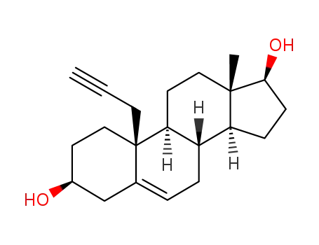 Molecular Structure of 126489-75-6 (19-ethynyl-3beta,17beta-androst-5-ene diol)