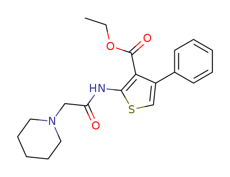 3-Thiophenecarboxylic acid, 4-phenyl-2-((1-piperidinylacetyl)amino)-, ethyl ester cas  77261-22-4