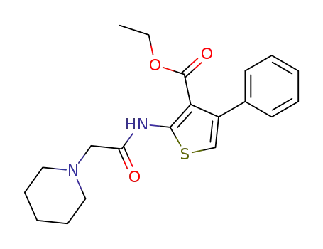 3-Thiophenecarboxylic acid, 4-phenyl-2-((1-piperidinylacetyl)amino)-, ethyl ester