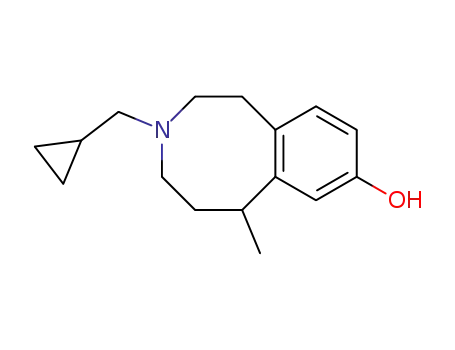 Molecular Structure of 77273-74-6 (3-(cyclopropylmethyl)-6-methyl-1,2,3,4,5,6-hexahydro-3-benzazocin-8-ol)