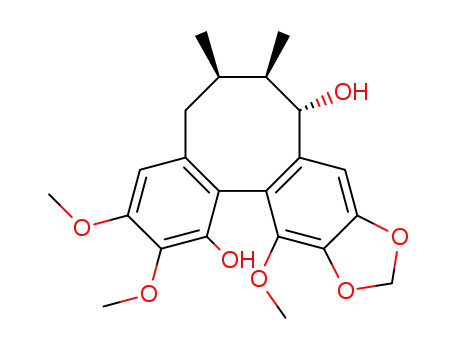 Molecular Structure of 77165-79-8 (5,6,7,8-Tetrahydro-2,3,13-trimethoxy-6,7-dimethylbenzo[3,4]cycloocta[1,2-f][1,3]benzodioxole-1,8-diol)
