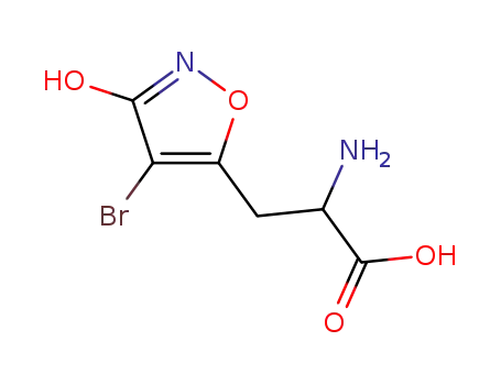 Molecular Structure of 77006-30-5 (2-AMINO-3-(4-BROMO-3-HYDROXYISOXAZOL-5-YL)PROPANOIC ACID)
