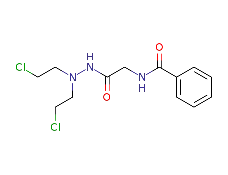Molecular Structure of 7721-23-5 (N-{2-[2,2-bis(2-chloroethyl)hydrazinyl]-2-oxoethyl}benzamide (non-preferred name))