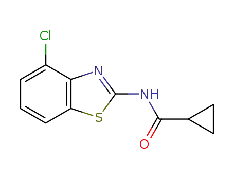 Molecular Structure of 77414-54-1 (N-(4-CHLOROBENZO[D]THIAZOL-2-YL)CYCLOPROPANECARBOXAMIDE)