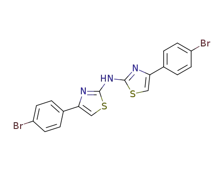Molecular Structure of 7713-86-2 (4-(4-bromophenyl)-N-[4-(4-bromophenyl)-1,3-thiazol-2-yl]-1,3-thiazol-2 -amine)
