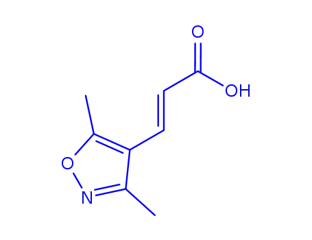 Molecular Structure of 773129-55-8 (2-Propenoicacid,3-(3,5-dimethyl-4-isoxazolyl)-(9CI))