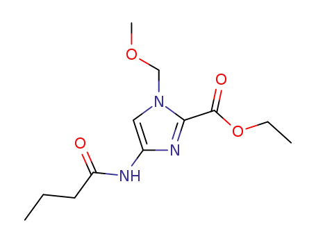 Molecular Structure of 185614-41-9 (1H-Imidazole-2-carboxylic acid,
1-(methoxymethyl)-4-[(1-oxobutyl)amino]-, ethyl ester)