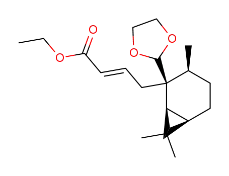 (E)-4-((1S,2S,3S,6R)-2-[1,3]Dioxolan-2-yl-3,7,7-trimethyl-bicyclo[4.1.0]hept-2-yl)-but-2-enoic acid ethyl ester