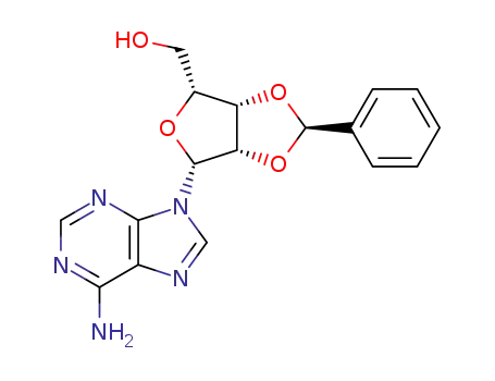 Molecular Structure of 7721-31-5 (9-(2,3-O-benzylidenepentofuranosyl)-9H-purin-6-amine)