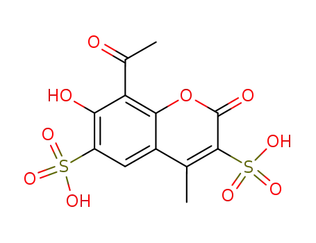 8-acetyl-7-hydroxy-4-methyl-2-oxo-2<i>H</i>-chromene-3,6-disulfonic acid