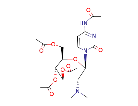 Molecular Structure of 7702-55-8 (4-(acetylamino)-1-[3,4,6-tri-O-acetyl-2-deoxy-2-(dimethylamino)hexopyranosyl]pyrimidin-2(1H)-one)