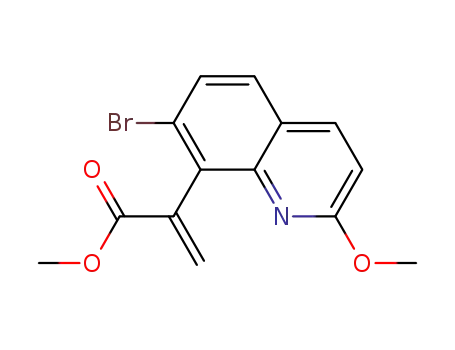 Molecular Structure of 944407-53-8 (methyl 2-[7-bromo-2-(methyloxy)-8-quinolinyl]-2-propenoate)