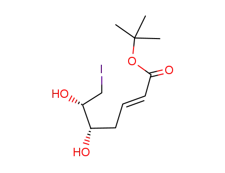 2-Heptenoic acid, 5,6-dihydroxy-7-iodo-, 1,1-dimethylethyl ester,
(2E,5S,6S)-