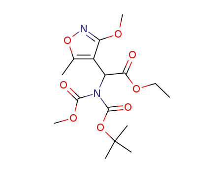 ethyl (R,S)-2-<N-(tert-butoxycarbonyl)-N-(methoxycarbonyl)amino>-2-(3-methoxy-5-methyl-4-isoxazolyl)acetate